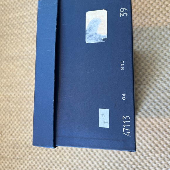 Oscar De La Renta Brocade Kitten Heel Mules Vintage Gold Floral Pointed 39/9 - Picture 8 of 9